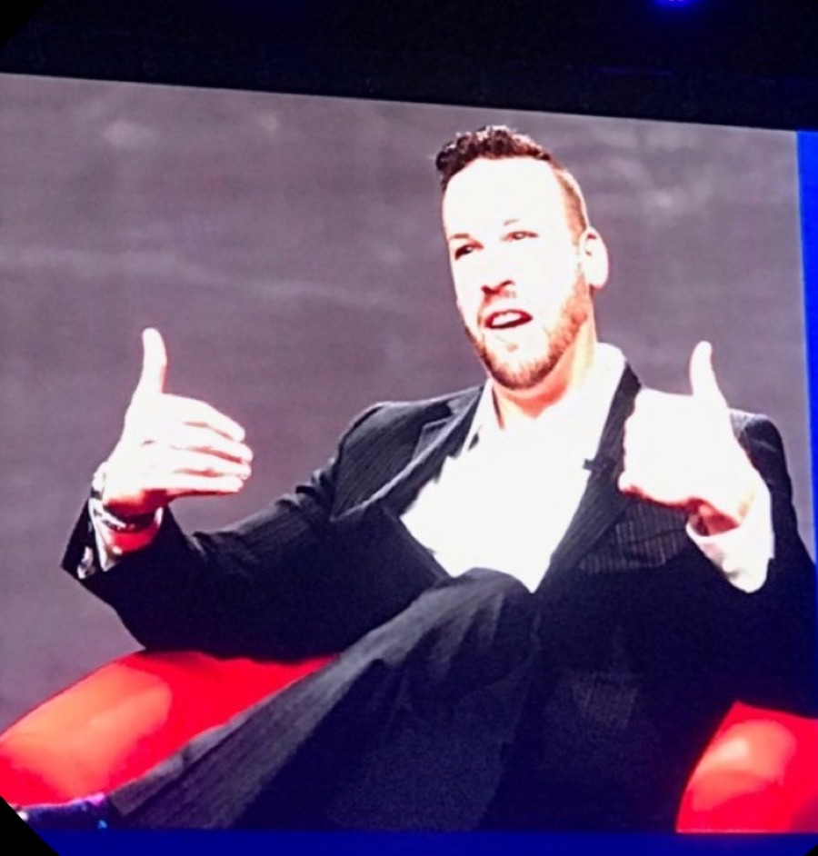 Josh Pickett, EA, speaking on stage
